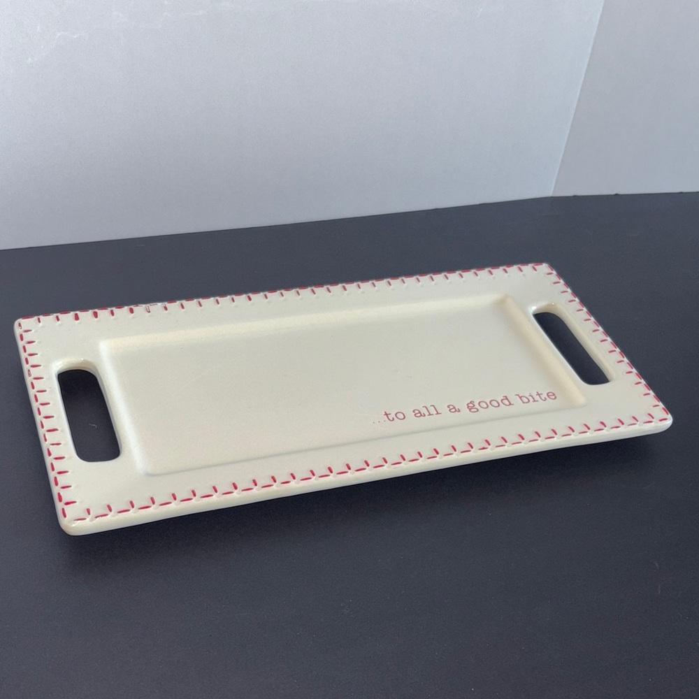 Pier 1 Long White Ceramic Dolomite Serving Tray Platter